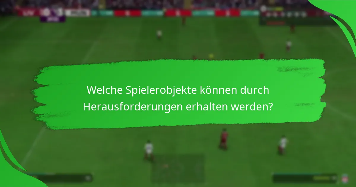 Welche Spielerobjekte können durch Herausforderungen erhalten werden?